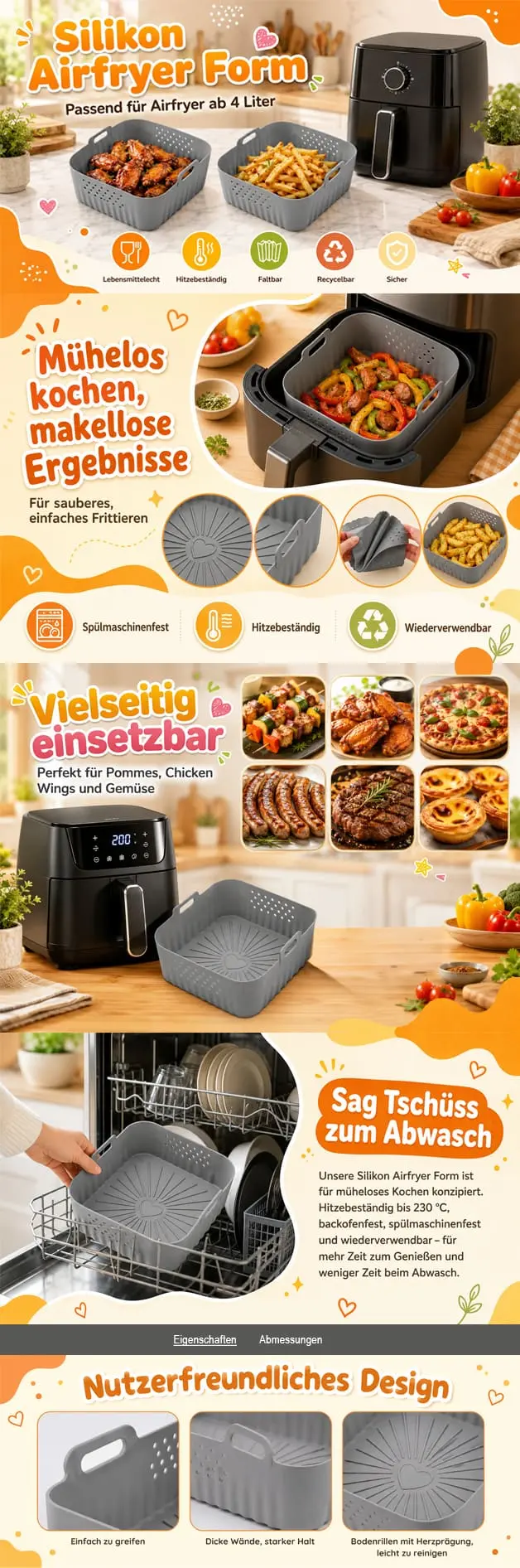 Airlux Silikon Airfryer Form A+ Content