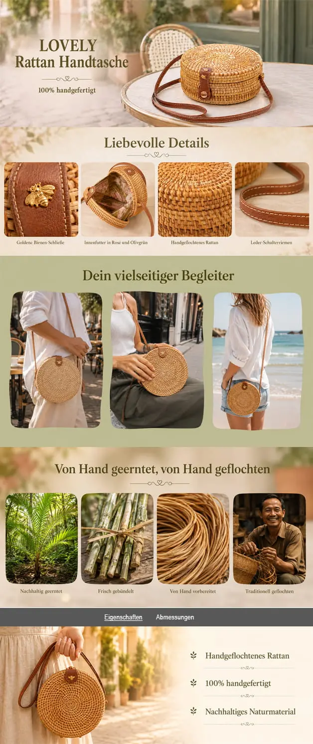 Lovely Rattan Handtasche A+ Content